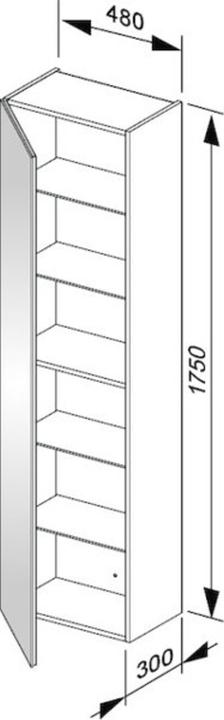 Produktbild Keuco Hochschrank X-LINE 480x1750x300mm, Anschlag links cashmere