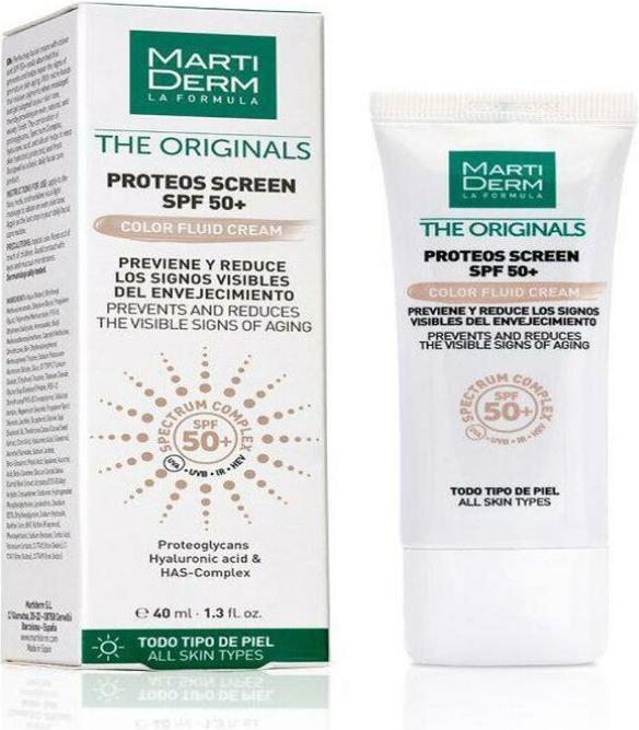 Actual product image Martiderm Proteos Screen SPF50 Colour 40 ml (Suntan cream, SPF 50, 40 ml)