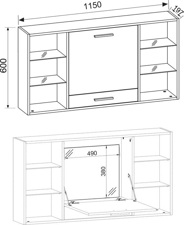 Productafbeelding VCM Kantoormeubilair Wandbureau Teala (120 x 20 x 60 cm)