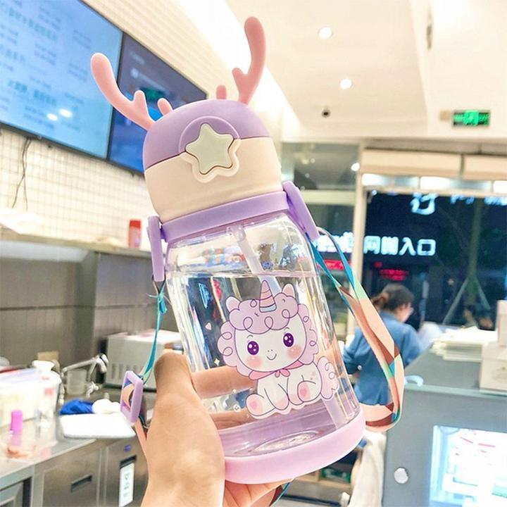 Reer Other OEM Water bottle with straw and leash for kids 500 - 600 ml purple (0.60 l)