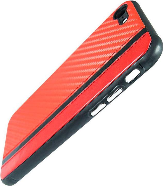 Actual product image König Design Mobile Phone Cover for Samsung Galaxy A30 Case Cover Shell Carbon Optics Bumper Red New (Samsung Galaxy A30)