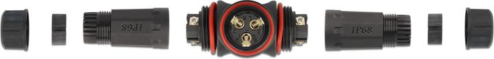 Produktbild Delock Kabelverbinder T-Form für Aussenbereich 3 Pin, IP68 wasserdicht, schraubbar, Kabeldurchmesser 4,5