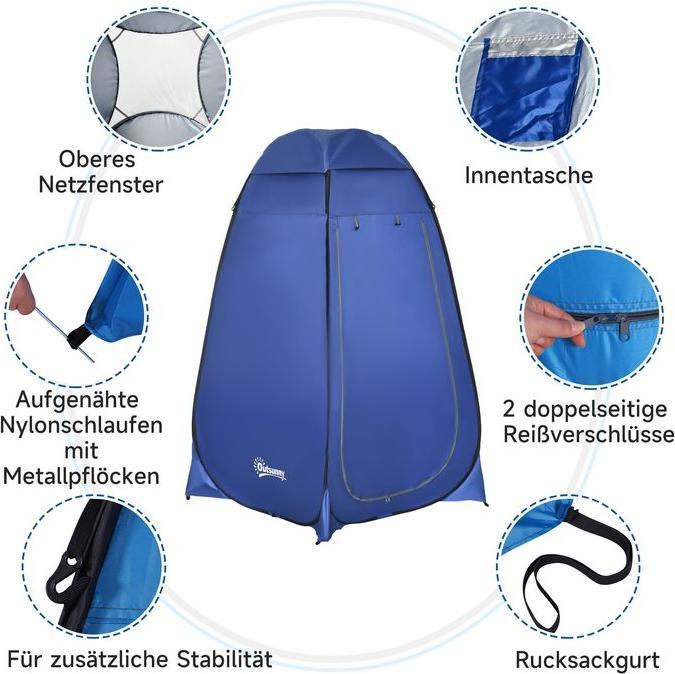 Produktbild Swisshandel24 Pop up Toilettenzelt Mobiles Camping Duschzelt Umkleidezelt mit Innentasche Duschkabine Wasserfest P (1 Person)