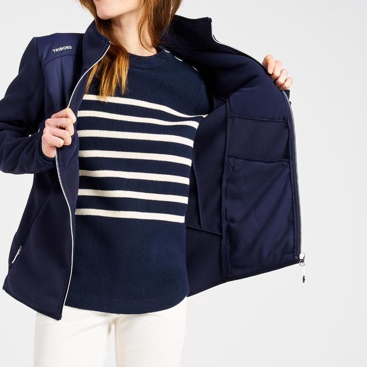 Image du produit Tribord Veste polaire voile femme chaude 500 bleu (L)