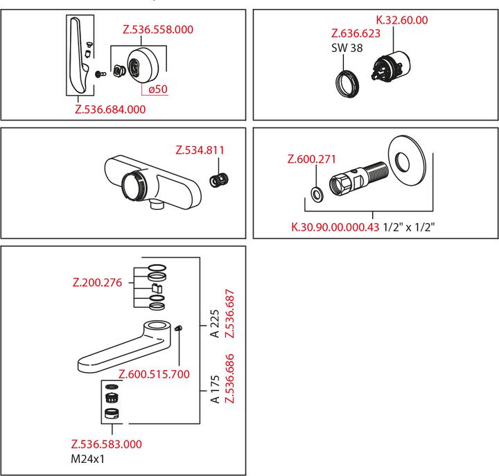 Actual product image KWC DOMO lever mixer, 90° swivel spout