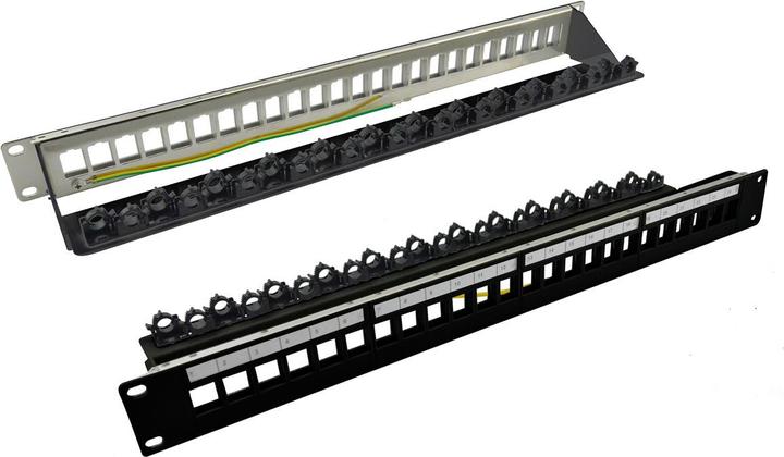 Actual product image Roline 19" Keystone module rack, empty, 24P. shielded