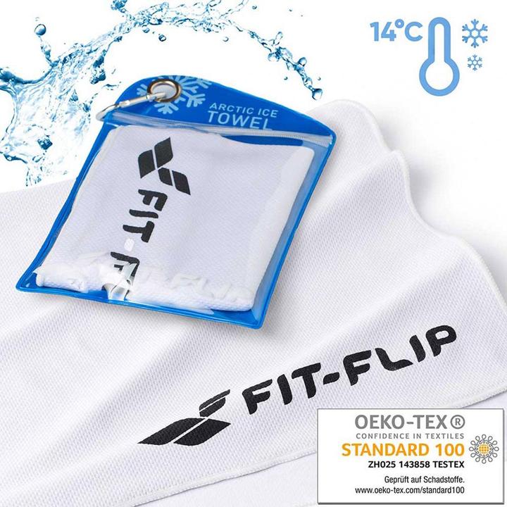 Immagine prodotto Fit-Flip Airflip Towel Kühlhandtuch Mikrofaser mit Tasche 100x30cm (100 x 30 cm)