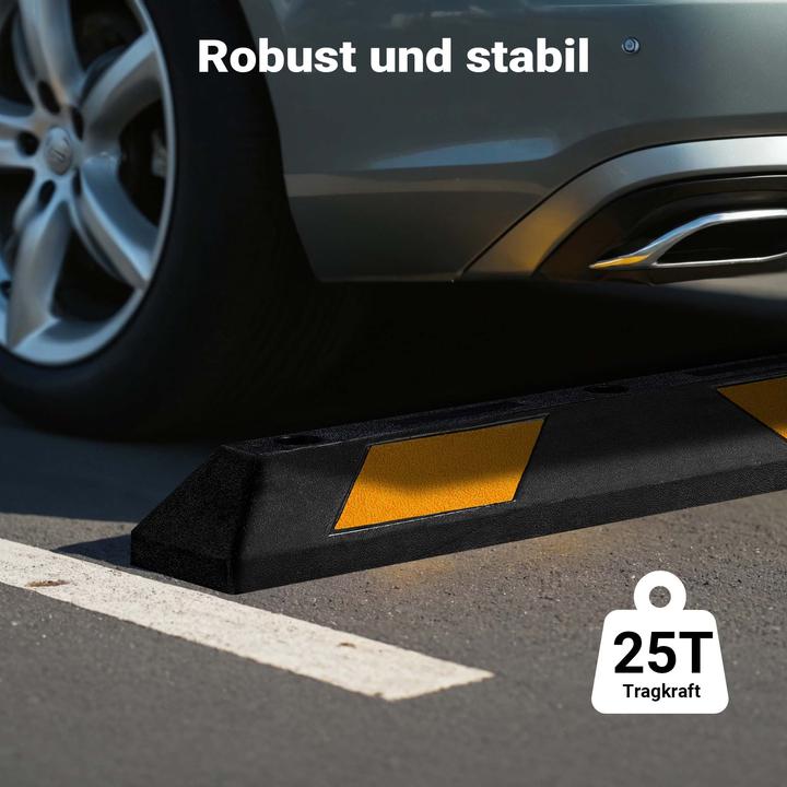 Actual product image Wiltec Wheel stopper 90x15x10cm 2x parking aid Rubber collision protection Parking aid Garage