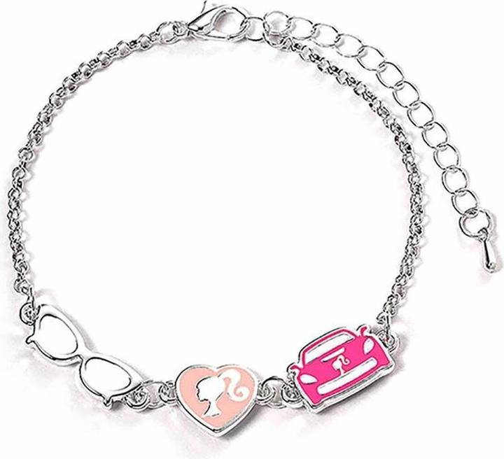 Carat BARBIE - Bracelet en Chaine - Silhouette, Lunettes et Corvette (17 cm)