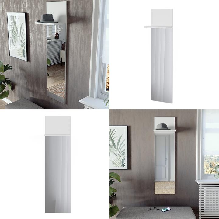 Image du produit Vicco Porte-manteau mural Siri, blanc, 36 x 135 cm avec miroir