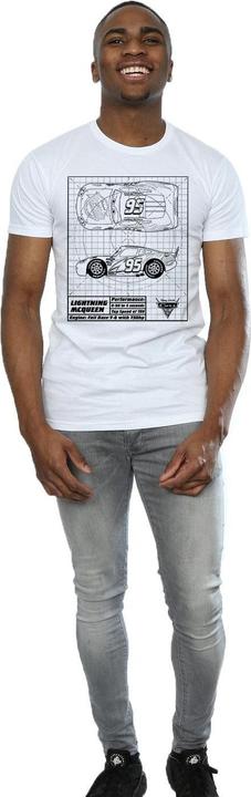 Actual product image Cars Mens Lightning McQueen Blueprint Cotton T-Shirt (M)