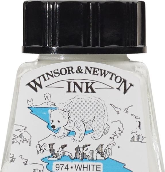 Actual product image Winsor & Newton Drawing Ink 14ml White 702 (White, 14 ml)