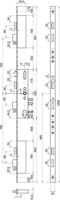 Produktbild MSL Mehrpunktverschluss Standard FlipLock 24421 Flachstulp