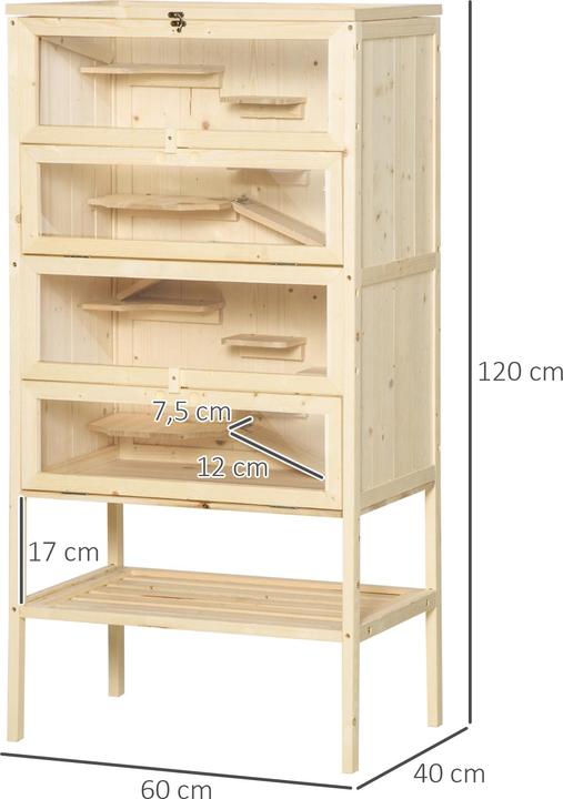Image du produit PawHut Cage pour rongeurs avec étagère