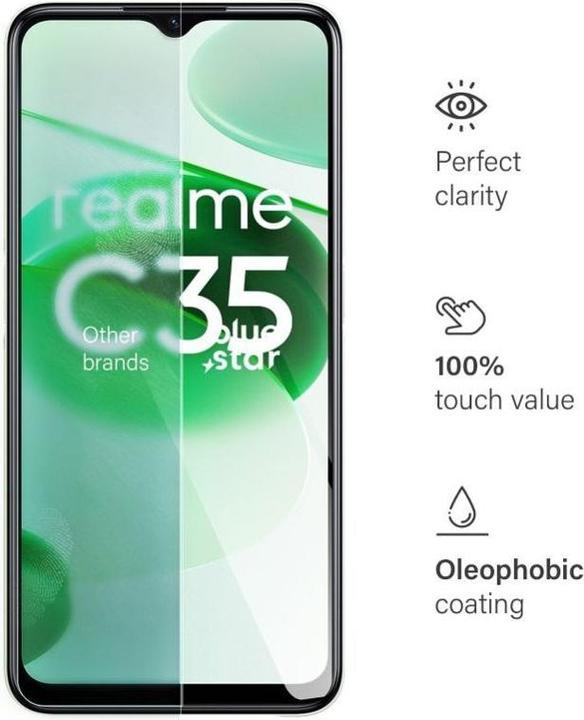 Actual product image Protective glass Blue Star Tempered Glass Blue Star - Realme C35 (1 Piece, Realme C35)