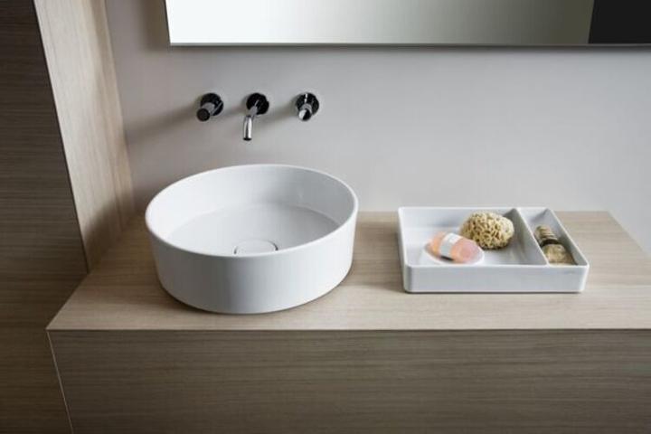 Actual product image Laufen Washbasin bowl KARTELL 420x420x135mm o ÜL without tap hole black (420 mm, 420 mm)