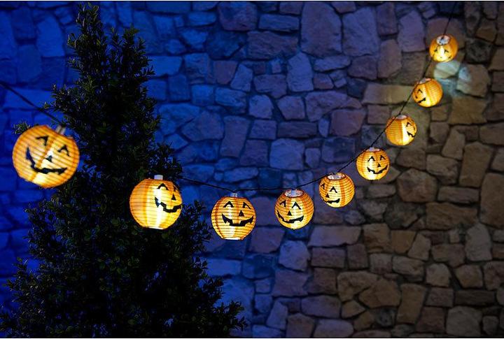Actual product image Lunartec Set of 2 solar fairy lights in Halloween pumpkin look (1.60 m)
