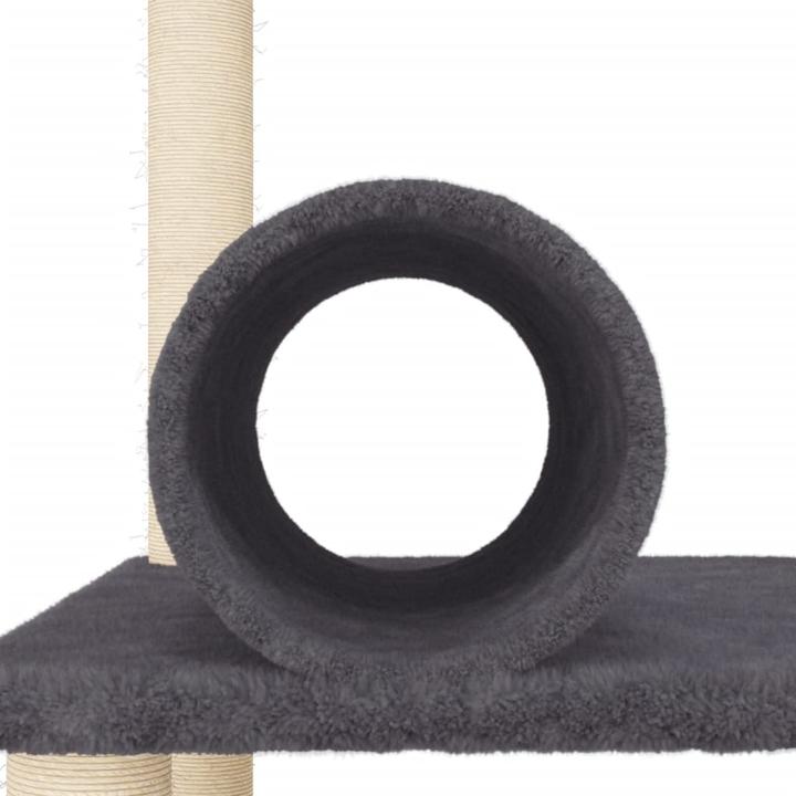 Produktbild VidaXL Kratzbaum mit Sisal-Kratzsäulen Dunkelgrau 136 cm,Farbe (136 cm, Dunkelgrau)