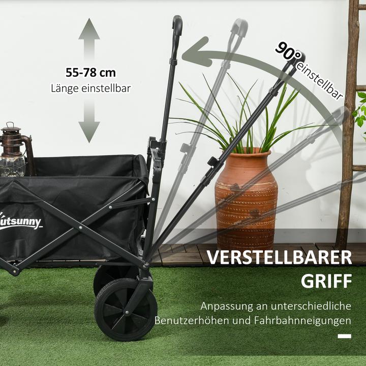 Image du produit Outsunny Chariot à bras avec toit ouvrant