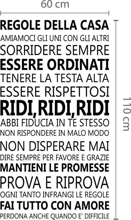 Immagine prodotto Walplus Citazioni sulla famiglia italiana (120 x 60)