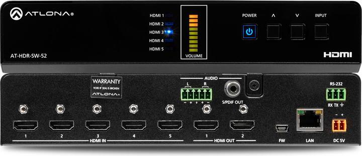 Actual product image Atlona AT-HDR-SW-52 - 5 x 2 4K/HDR
