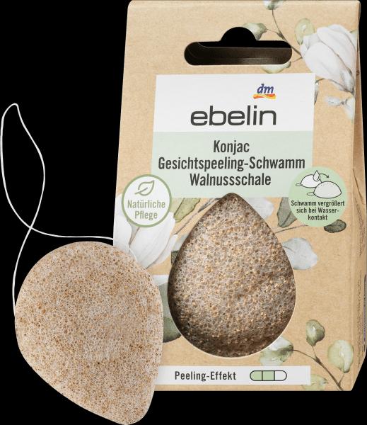 Produktbild dm ebelin Konjac-Gesichtspeeling-Schwamm Walnussschale