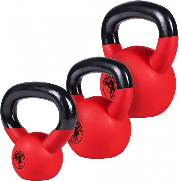 Produktbild Gorilla Sports Kettlebell Set (3 x 4 kg, 3 x 12 kg, 3 x 8 kg)