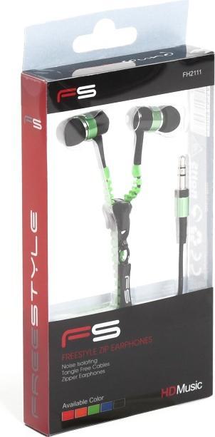 Actual product image FreeStyle FH2111G headphones/headset Wired In-ear Music Green (Cable)