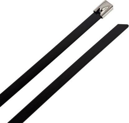 Actual product image Rs Pro Cable Tie, 350mm x 8 mm, Black 316 Stainles (Metal cable ties, 350 mm, 100 pcs.)