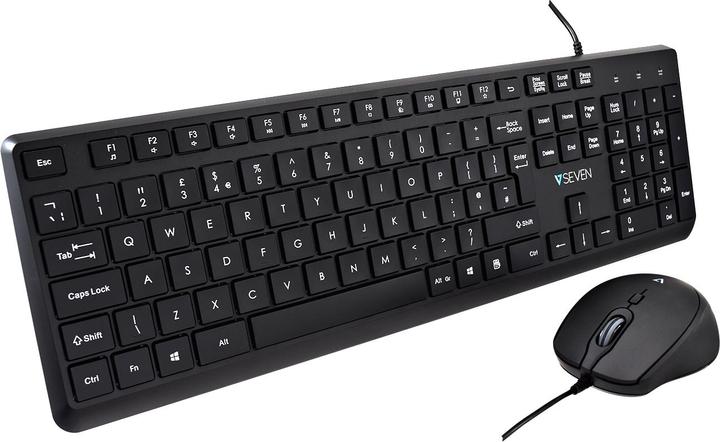 Produktbild V7 USB Pro Keyboard Mouse Combo De Qwertz German Lasered Keycap (DE, Kabelgebunden)