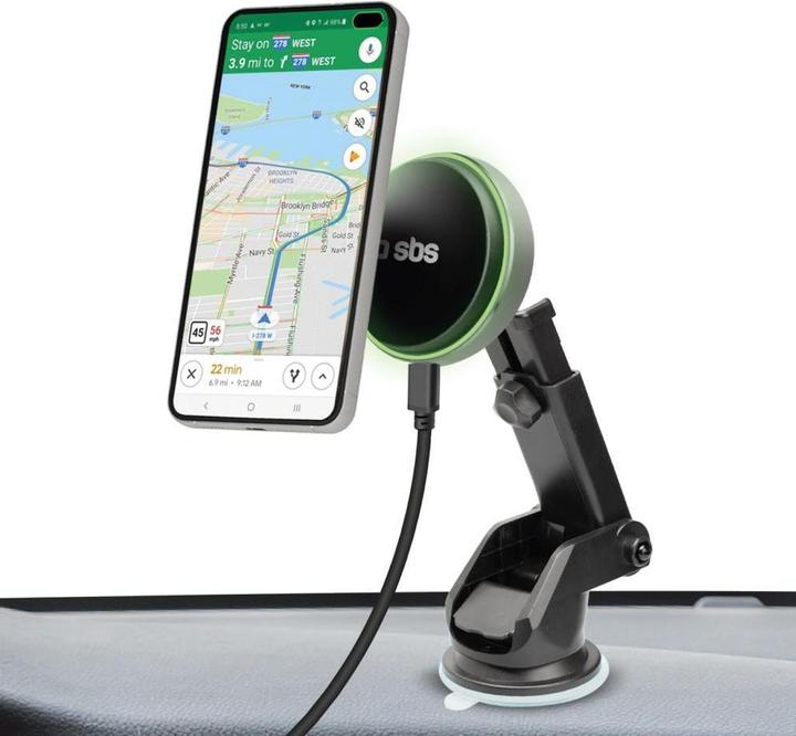 Actual product image SBS Magnetic car mount for windshield and dashboard compatible with MagSafe charging