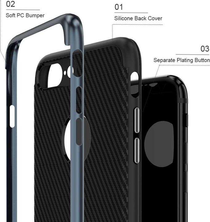 Produktbild König Design Hybrid Silikon Handy Hülle für Apple iPhone 5 / 5s / SE Case Cover Tasche Blau (Apple iPhone 5)