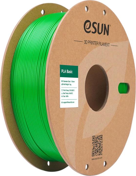 Image du produit eSUN PLA BASIC 1,75mm GREEN 1kg (PLA, 1.75 mm, 1000 g, Vert)