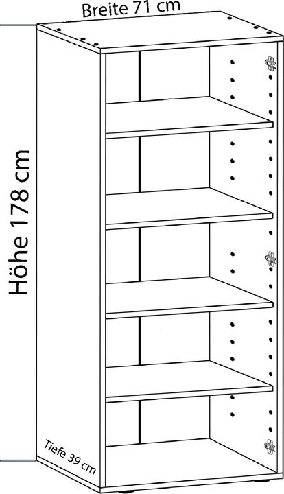 Immagine prodotto VCM Mobili per ufficio in legno Armadio per archiviazione Vandol con ante a battente (70 x 40 x 178 cm)