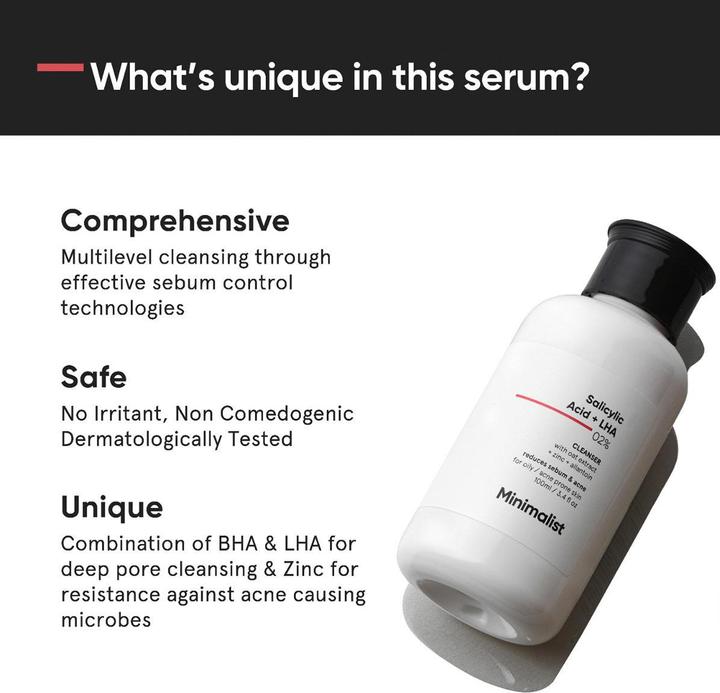 Actual product image Minimalist Salicylic Acid + LHA 02% Cleanser (100 ml)