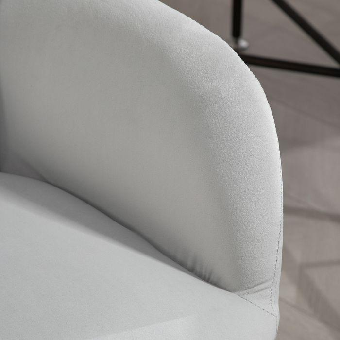 Actual product image Swisshandel24 Office chair, velvet look, with armrests, light grey