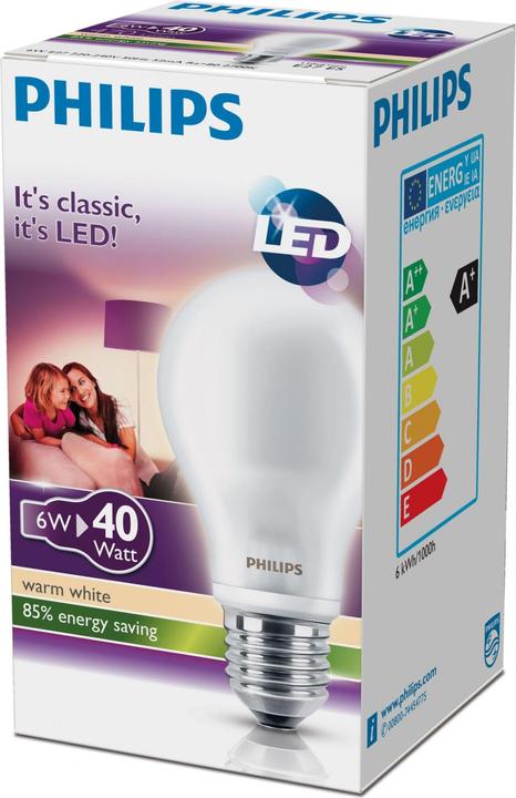 Immagine prodotto Philips A60 FR ND BOX CT versione promozionale (E27, 6 W, 470 lm, 1 x, F)