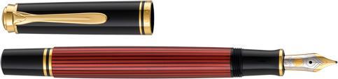 Actual product image Pelikan Fountain Pen M600 Black-Red B Case (Black/Red, 1 x)