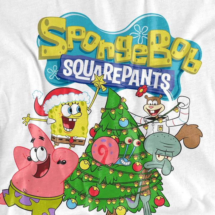 Actual product image Spongebob Squarepants Unisex Adult Christmas Tree T-Shirt (S)