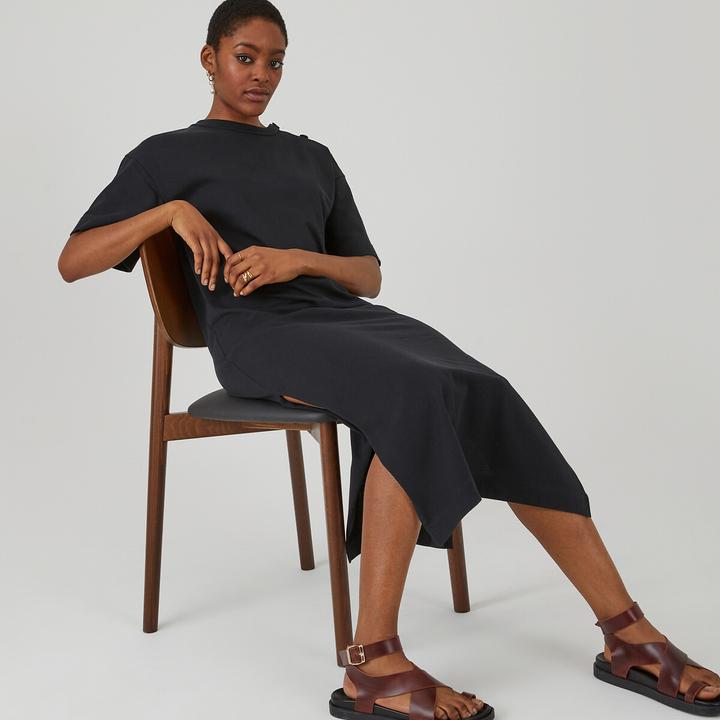 Produktbild La Redoute Collections Langes Jerseykleid mit Knopfleiste an der Schulter (M)