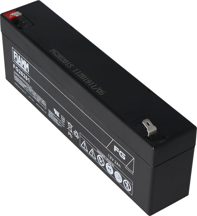 Actual product image Fiamm FG20201 Akku 2,0Ah PB Blei Akku wartungsfrei, mit 4,8mm Steckkontakten (12 V, 2 Ah)