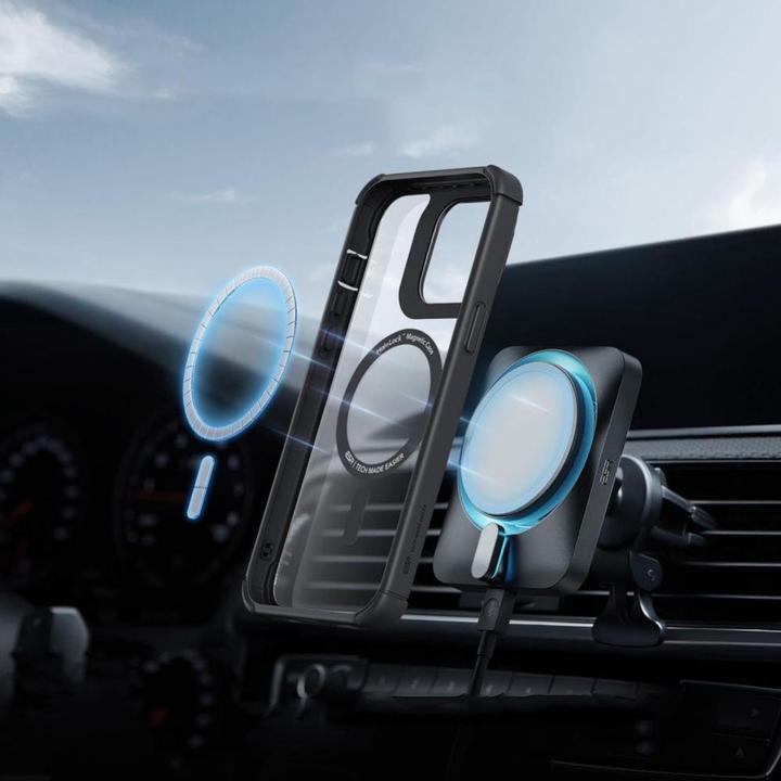 Actual product image ESR Armor Tough Kickstand Halolock Case with MagSafe for iPhone 15 Pro - Transparent & Black (Apple iPhone 15 Pro)