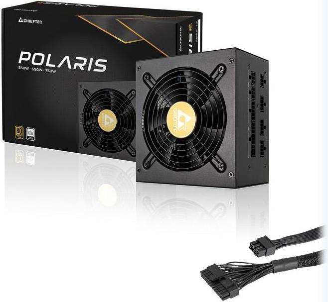 Immagine prodotto Polaris Alimentatore|CHIEFTEC|650 Watt|Efficienza 80 PLUS GOLD|PFC attivo|PPS-650FC (650 W)