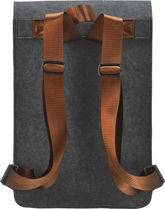 Image du produit Casativo Sac à dos en feutre avec inscription "Auf geht's" et boucles de fermeture, noir, 27,5 x 36 cm