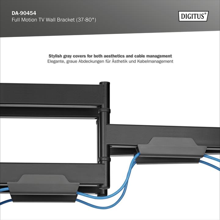 Produktbild Digitus Wandhalterung 600x400 -60kg 37-80"/full motion/neig/schwenk (Wand, 80", 60 kg)