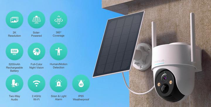 Produktbild Botslab PT Battery Wi-Fi Camera, 5200mAh Rechargeable Battery, AI Human Detection, IP65 Weatherproof