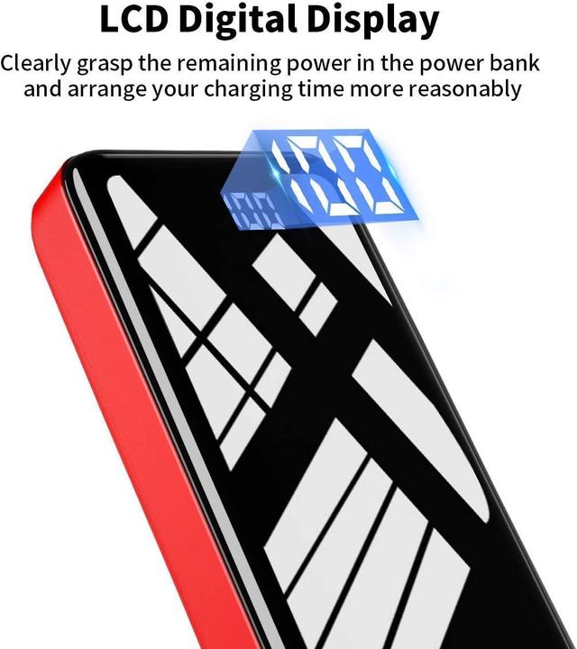Image du produit Bextoo Banque d'alimentation 30000mAh, rouge (27000 mAh, 22.50 W, 22.50 Wh)