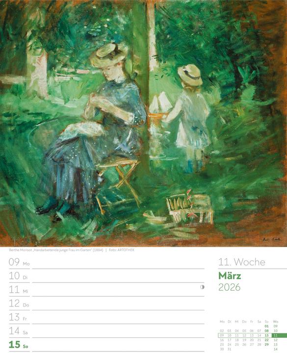 Produktbild Kunstwelt - Impressionismus und Klassische Moderne - Wochenplaner Kalender 2026 (25 x 33 cm, Harter Einband, Deutsch)