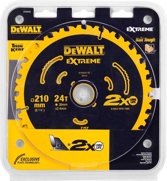 Actual product image DeWalt DT20432QZ Circular saw blade 210 x 30 x 2.4 mm Number of teeth: 24 1 pc.