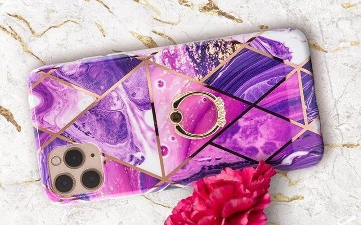 Actual product image Ambiance1 Case iPhone 13 Pro - Hardcase Protective Cover Marbel Ring Purple No.21 (Apple iPhone 13 Pro)
